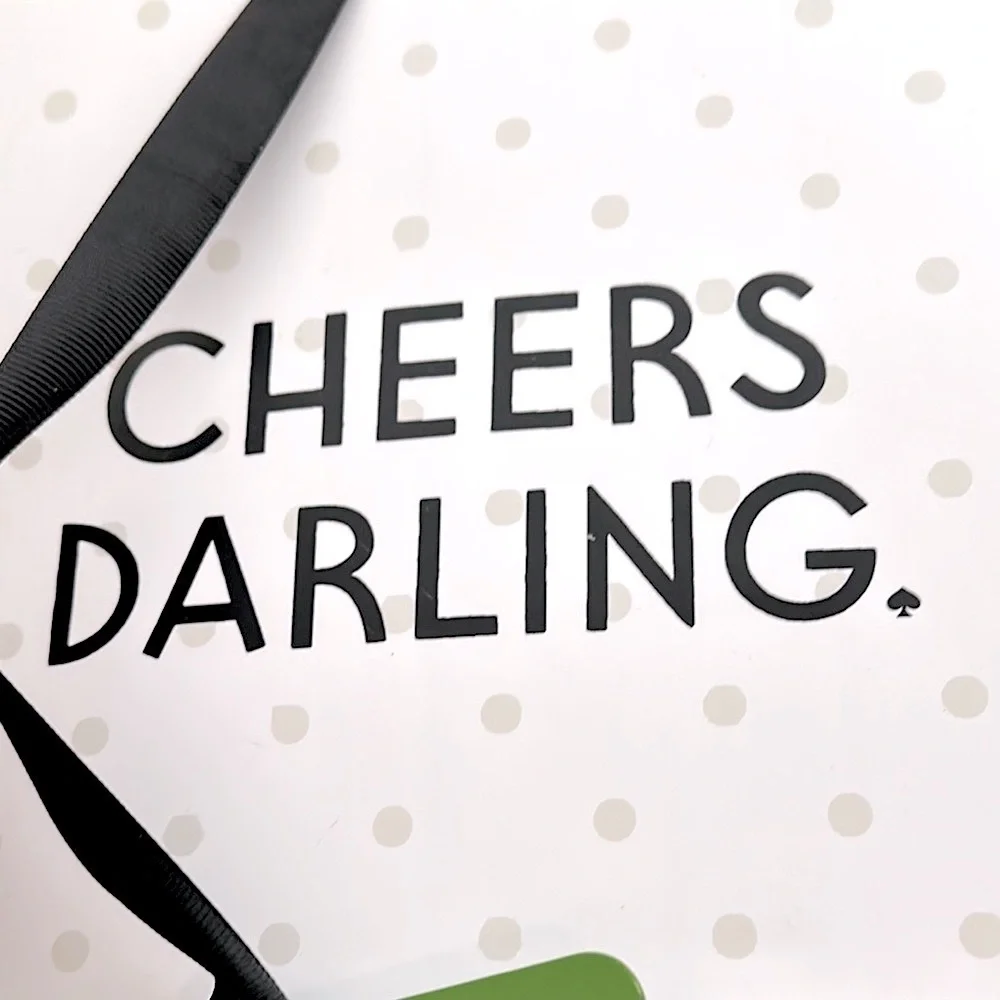 Kate Spade “CHEERS DARLING” Green and White Polka Dot Placemats
